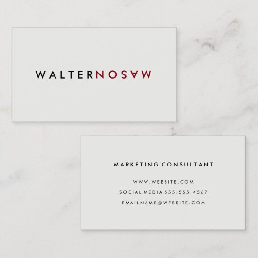 Letter Flip Visitekaartje (Voorkant / Achterkant)