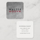 Letter Flip Waterverf Textuur Vierkante Visitekaartje (Voorkant / Achterkant)