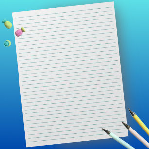 Letter formaat 8,5 x 11 inch Blauwgroen Lines Coll Notitieblok