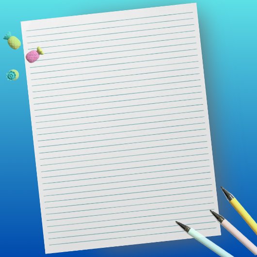 Letter formaat 8,5 x 11 inch Blauwgroen Lines Coll Notitieblok