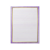 Letter formaat 8,5 x 11 inch Paars papier Gold Notitieblok (Linkerzijde)