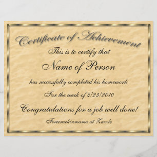 Letter-formaat certificaat van behalen