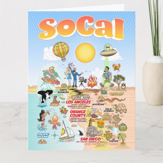 Letter formaat SoCal Blank Kaart (Voorkant)