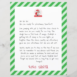 Letter From Santa Claus To Kids Green Stripe