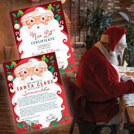 Letter from Santa Nice List Certificate Christmas