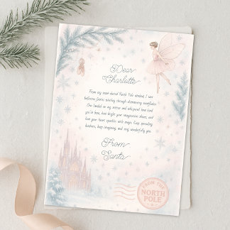 Letter From Santa - Sugar Plum Fairy Girly Magical Feestdagenkaart
