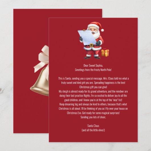 Letter From Santa's Desk Kaart (Voorkant / Achterkant)