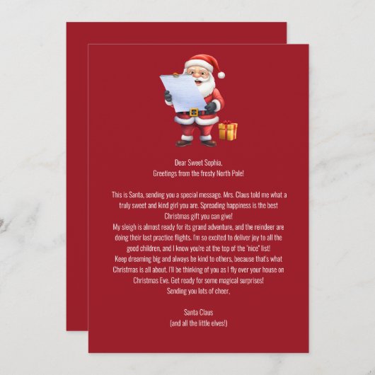 Letter From Santa's Desk Kaart (Voorkant / Achterkant)