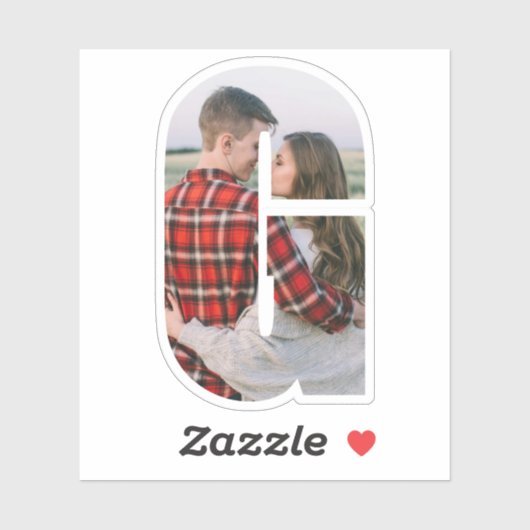 Letter G Alphabet & Photo Custom-Cut Vinyl Sticker (Vel)