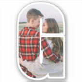 Letter G Alphabet & Photo Custom-Cut Vinyl Sticker (Voorkant)