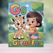 Letter G Alphabet Poster – G is for Giraffe  (Neutraal)