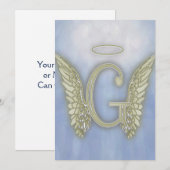 Letter G Angel Monogram Kaart (Voorkant / Achterkant)