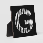 LETTER G BAR CODE Eerste Initiaal Barcodepatroon Fotoplaat (Voorkant)