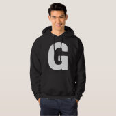 Letter G big and bold white Hoodie (Voorkant volledig)