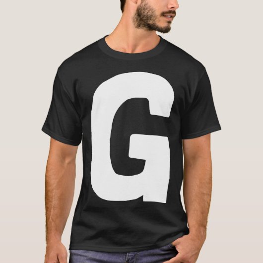 Letter G big and bold white T-shirt (Voorkant)