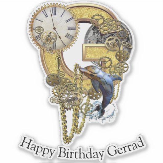 Letter G Birthday Customization Sticker (Voorkant)