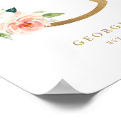 Letter G Blush Floral Monogram Gold Foil Nursery Poster (Hoek)