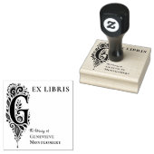 Letter G Botanische Ex Libris Boekplaat Stempel (Gestempeld)