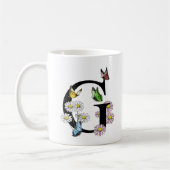 Letter G Botanische Waterverf Butterfly Monogram Koffiemok (Links)