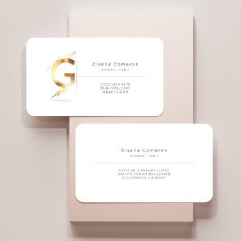Letter G Calligrafie Gold/Black Gradient Monogram Visitekaartje