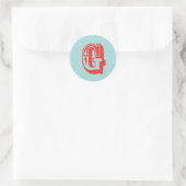 Letter G carnaval stijl monogram initiaal gunst Ronde Sticker (Tas)