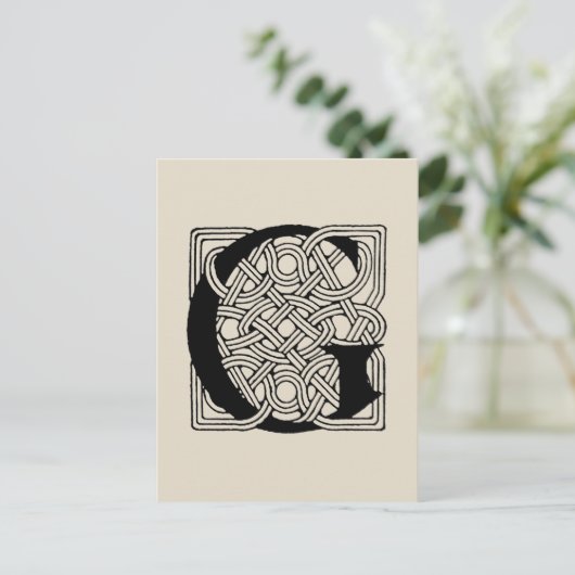 Letter G  Celtic Knot Monogram Briefkaart (Staand voorkant)