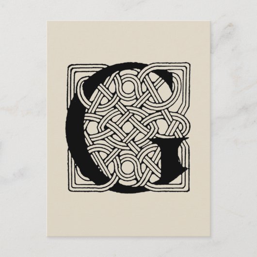 Letter G  Celtic Knot Monogram Briefkaart (Voorkant)