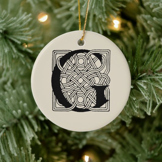 Letter G Celtic Knot Monogram Keramisch Ornament (Boom)