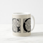 Letter G Celtic Knot Monogram Koffiemok (Voorkant rechts)