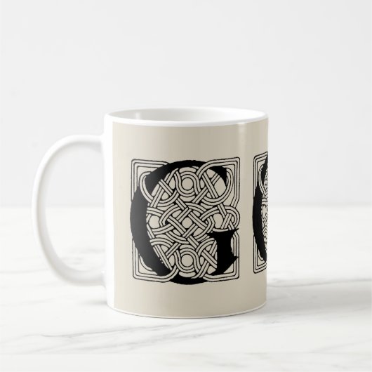Letter G Celtic Knot Monogram Koffiemok (Links)