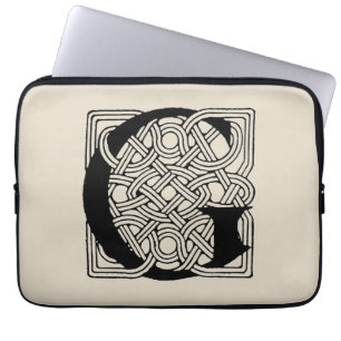 Letter G  Celtic Knot Monogram Laptop Sleeve