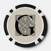 Letter G  Celtic Knot Monogram Poker Chips (Achterkant)