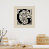 Letter G  Celtic Knot Monogram Poster (Keuken)