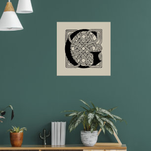 Letter G  Celtic Knot Monogram Poster