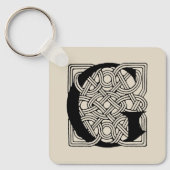 Letter G  Celtic Knot Monogram Sleutelhanger (Voorkant)