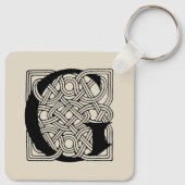 Letter G  Celtic Knot Monogram Sleutelhanger (Achterkant)