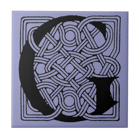 Letter G  Celtic Knot Monogram Tegeltje (Voorkant)