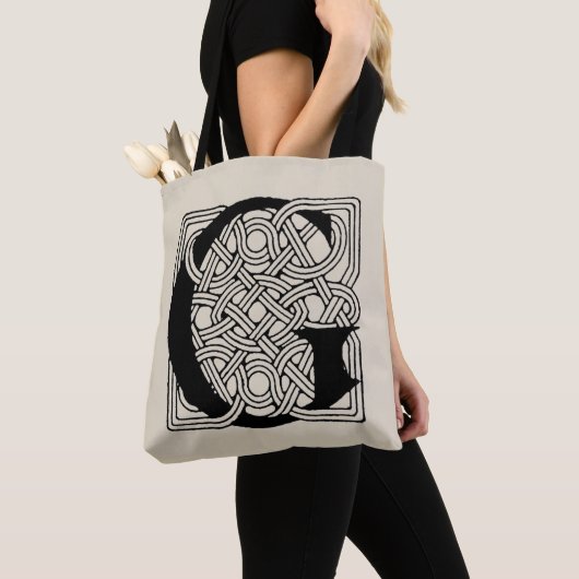 Letter G  Celtic Knot Monogram Tote Bag (Dichtbij)