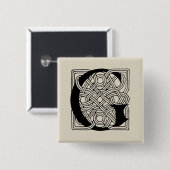 Letter G  Celtic Knot Monogram Vierkante Button 5,1 Cm (Voorkant /achterkant)