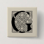 Letter G  Celtic Knot Monogram Vierkante Button 5,1 Cm (Voorkant)