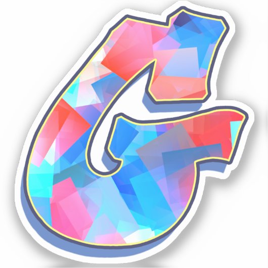 Letter G -  Color Mix Sticker (Voorkant)