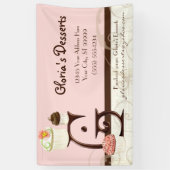 Letter G Cupcake Desserts Bakkerij Business Banner (Verticaal)