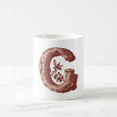 Letter "G" Elegant geborduurd Koffiemok (Center)