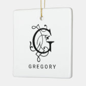 Letter G Elegant Monogram Kerst Ornament (Links)