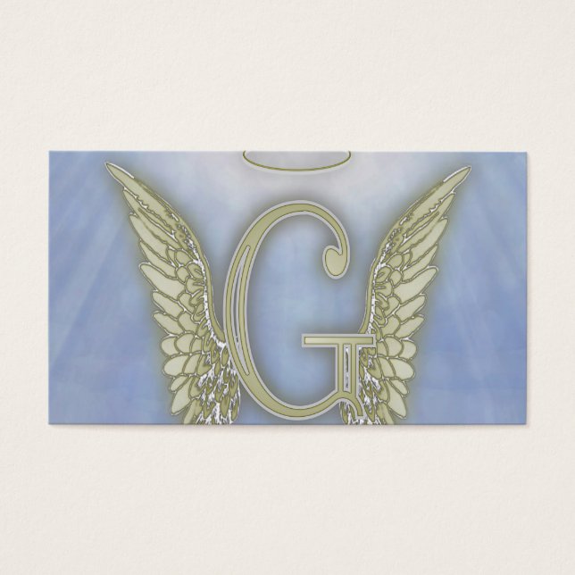 Letter G Engel Monogram Visitekaartje (Voorkant)
