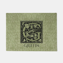 Letter G First Letter Monogram Gepersonaliseerd Deurmat