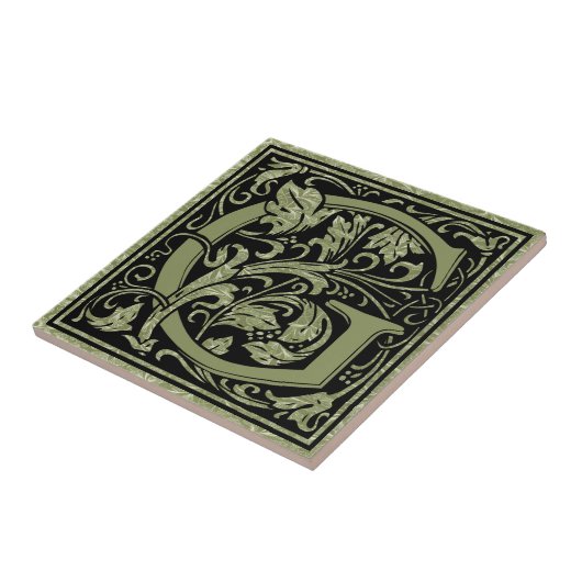 Letter G First Letter Monogram Tegeltje (Zijkant)