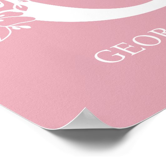 Letter G Floral Monogram Name Nursery Modern Poster (Hoek)