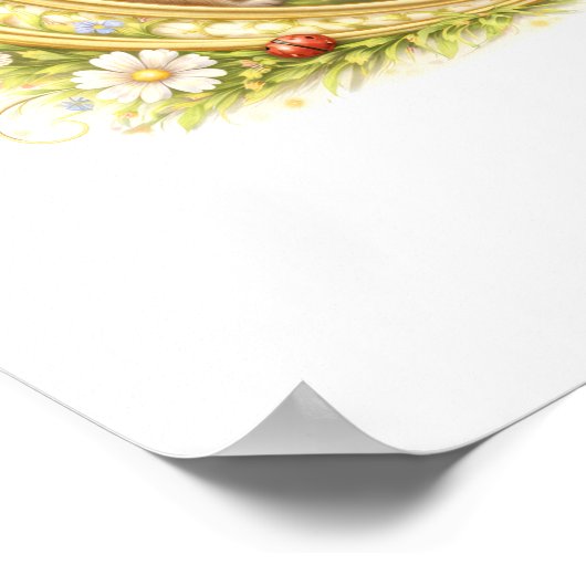 Letter G Gold Spring Nature Monogram Chipmunk Kids Poster (Hoek)