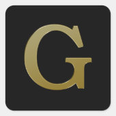 Letter G Gold Square Sticker (Voorkant)